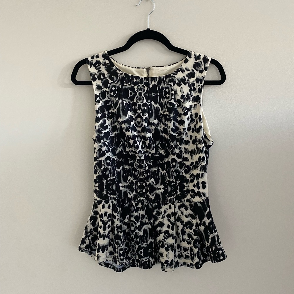 Cheetah Peplum Tank Top, Medium